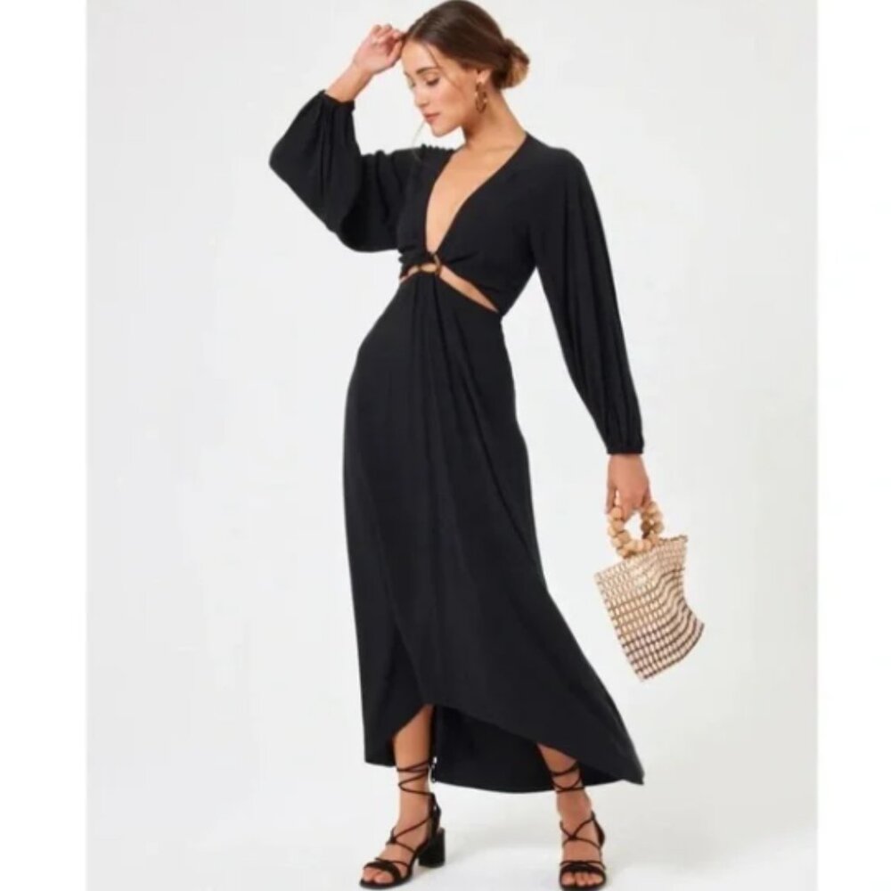 L space Colette Maxi Dress In Black Size Large‎ NWT